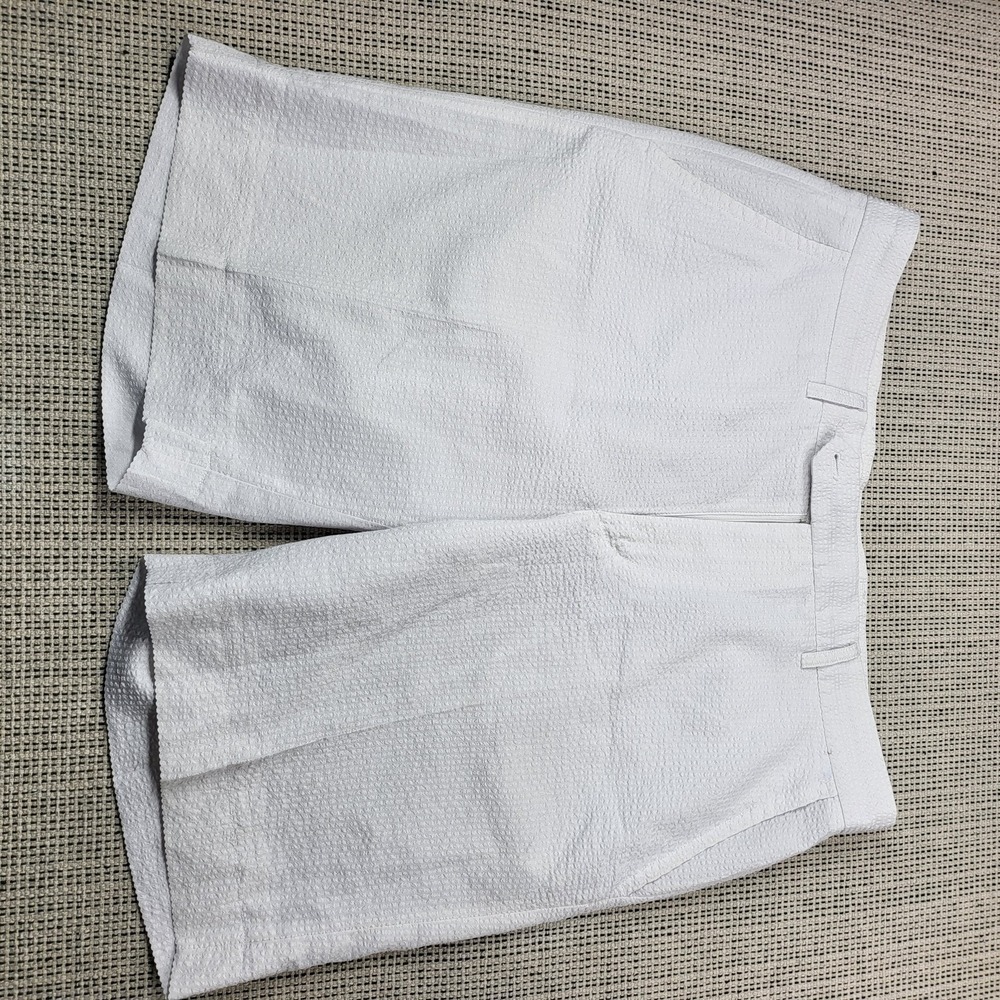 F&G Tech Shorts Mens‎ 36 White Chino Golf Mesh Lined 9 Inseam Casual Summer